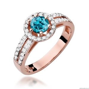 Pierścionek W087 Topaz London Blue 0,50ct różowe złoto