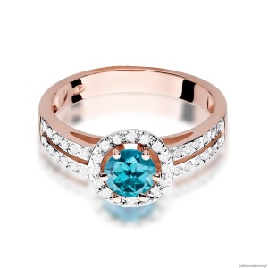 Pierścionek W087 Topaz London Blue 0,50ct różowe złoto