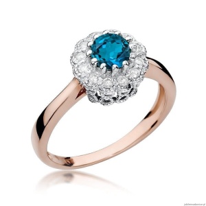 Pierścionek W284 Topaz London Blue 0,50ct różowe złoto
