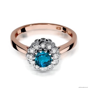 Pierścionek W284 Topaz London Blue 0,50ct różowe złoto