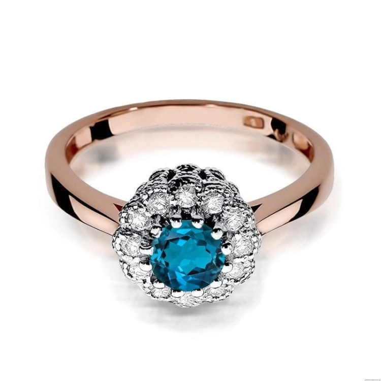 Pierścionek W284 Topaz London Blue 0,50ct różowe złoto