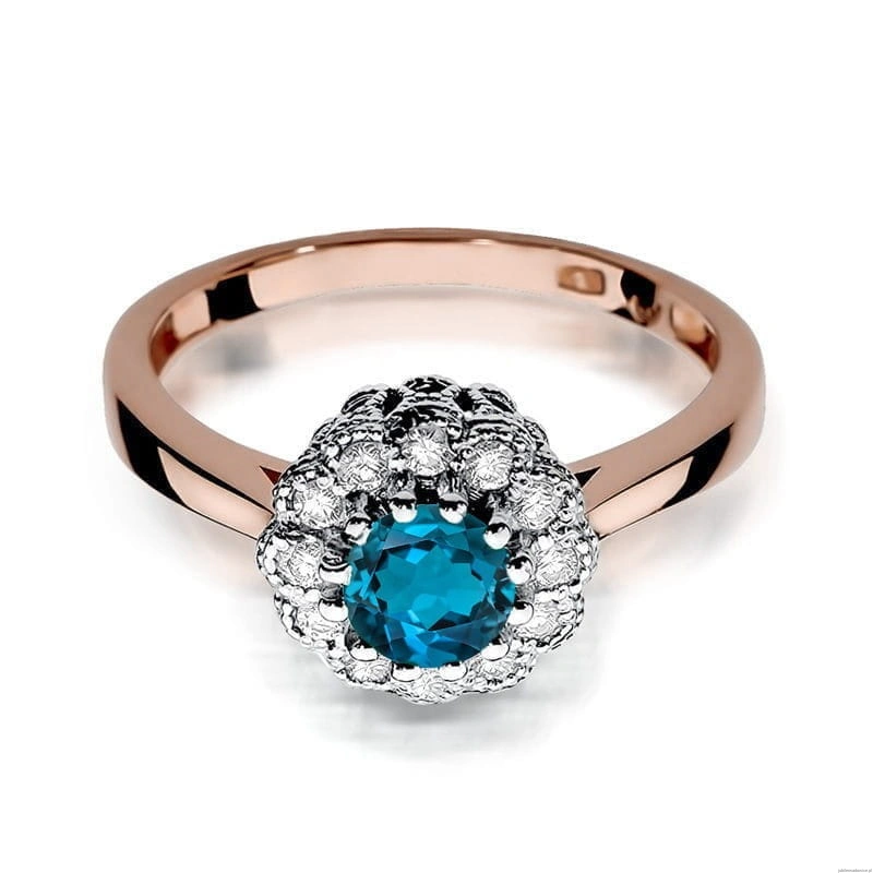 Pierścionek W284 Topaz London Blue 0,50ct różowe złoto