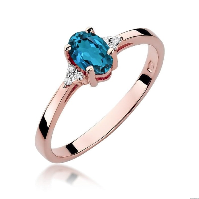 Pierścionek W301 Topaz London Blue 0,50ct różowe złoto