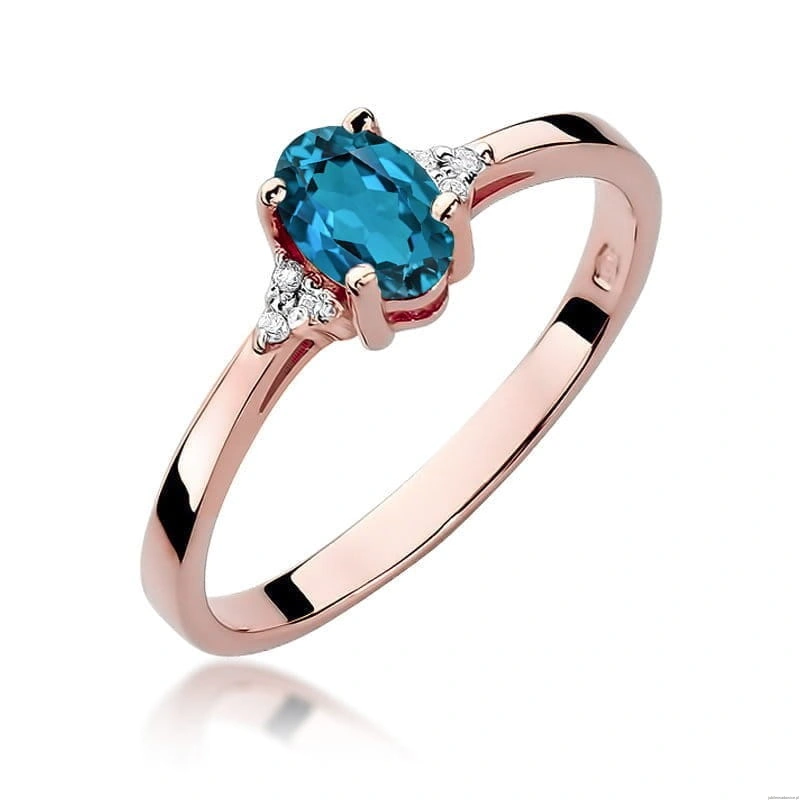 Pierścionek W301 Topaz London Blue 0,50ct różowe złoto