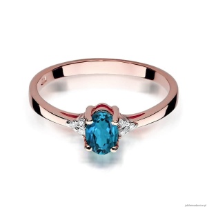 Pierścionek W301 Topaz London Blue 0,50ct różowe złoto