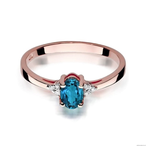 Pierścionek W301 Topaz London Blue 0,50ct różowe złoto