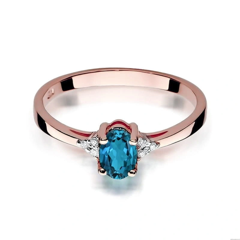 Pierścionek W301 Topaz London Blue 0,50ct różowe złoto