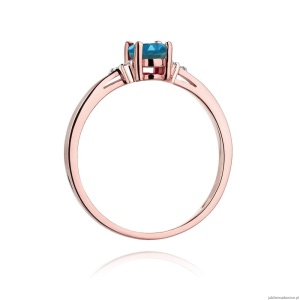Pierścionek W301 Topaz London Blue 0,50ct różowe złoto