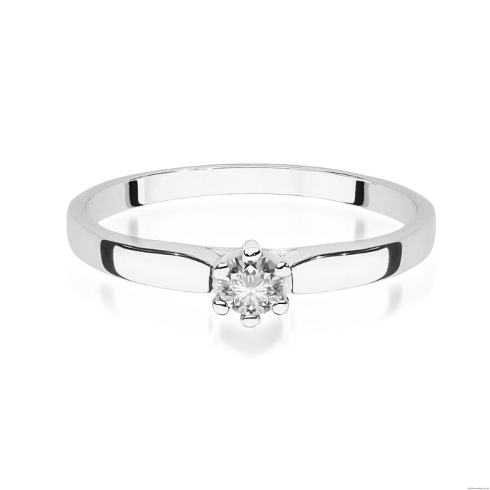 Pierścionek W222 Diament 0,15ct białe złoto