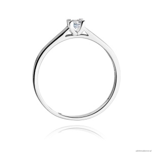 Pierścionek W221 Diament 0,12ct białe złoto