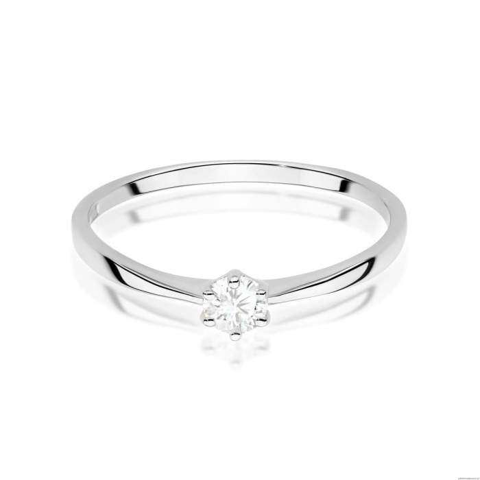 Pierścionek W579 Diament 0,15ct białe złoto