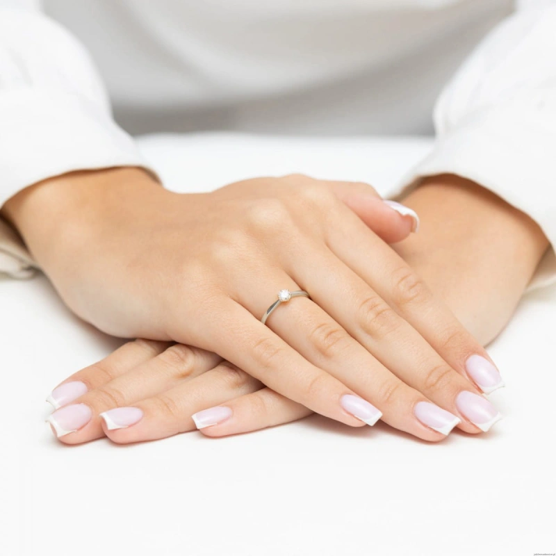 Pierścionek W579 Diament 0,20ct białe złoto