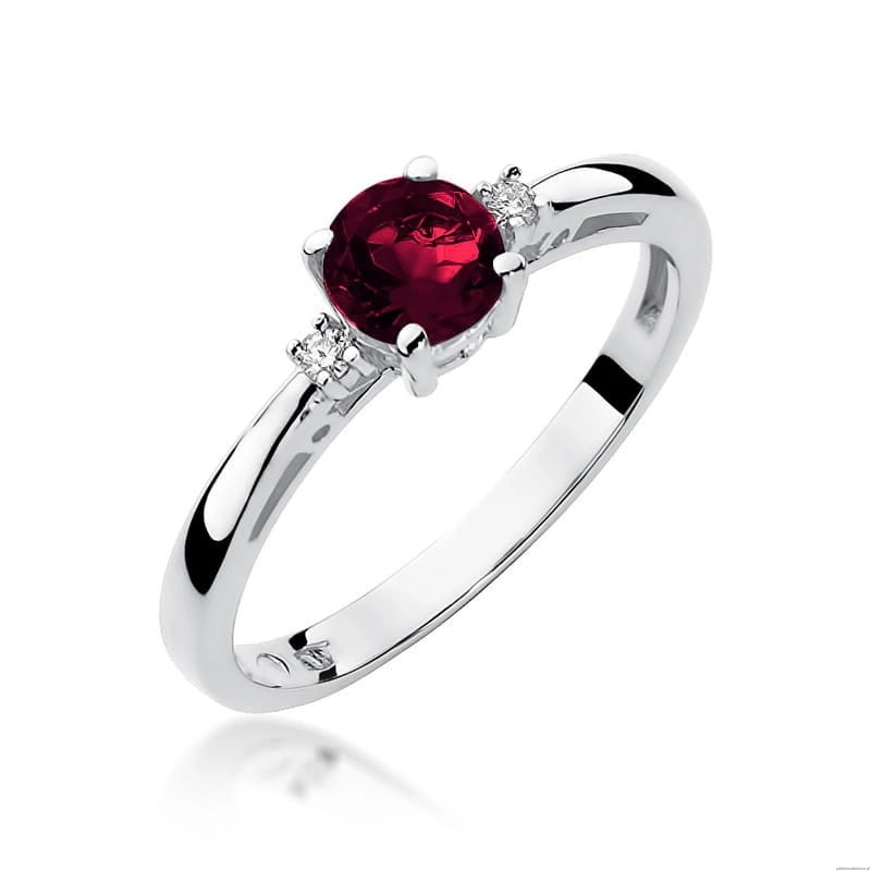 Pierścionek W010 Granat 0,60ct białe złoto