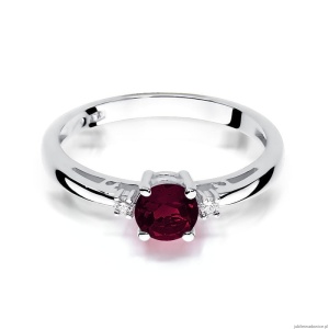 Pierścionek W010 Granat 0,60ct białe złoto