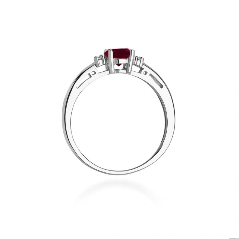 Pierścionek W010 Granat 0,60ct białe złoto