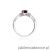 Pierścionek W002 Granat 0,70ct białe złoto