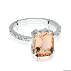 Pierścionek W527 Morganit 2,80ct białe złoto