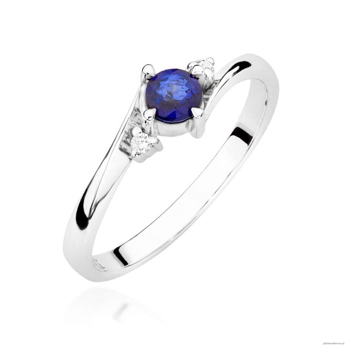 Pierścionek W346B Szafir 0,30ct białe złoto