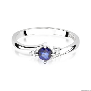 Pierścionek W346B Szafir 0,30ct białe złoto