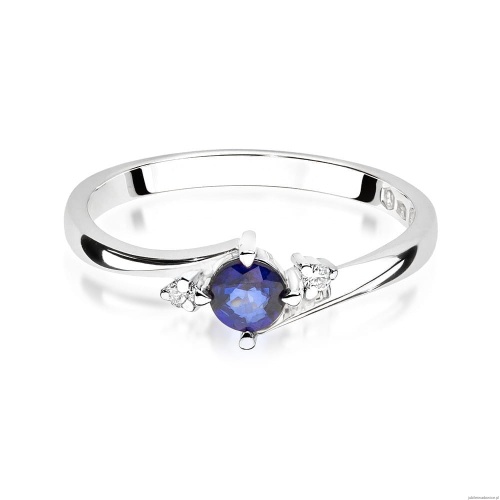 Pierścionek W346B Szafir 0,30ct białe złoto