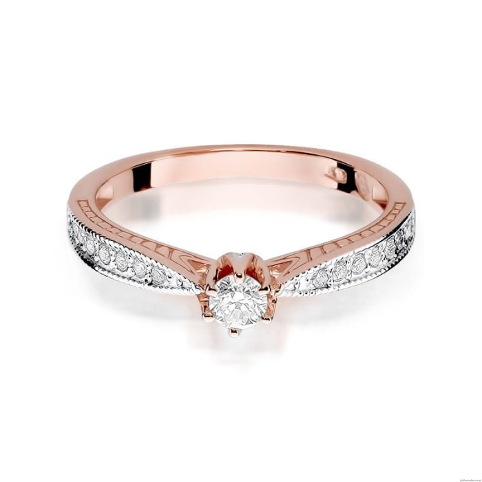Pierścionek W202 Diament 0,15ct różowe złoto