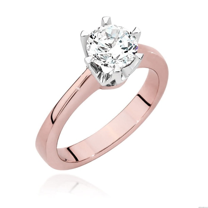 Pierścionek W220B Diament 1,00ct różowe złoto