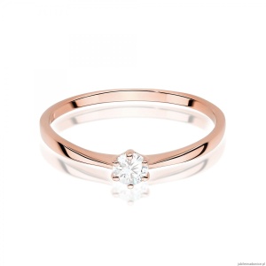 Pierścionek W579 Diament 0,15ct różowe złoto