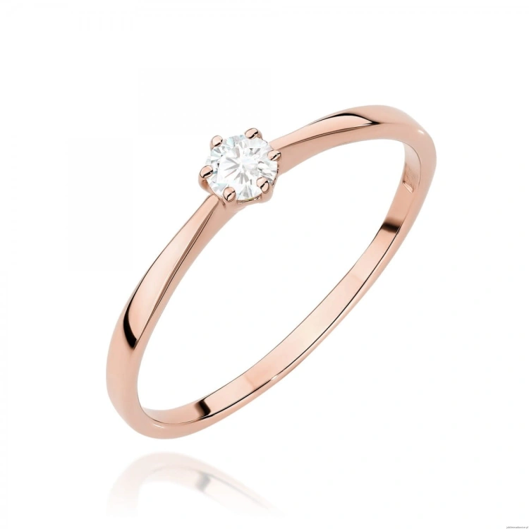 Pierścionek W579 Diament 0,10ct różowe złoto