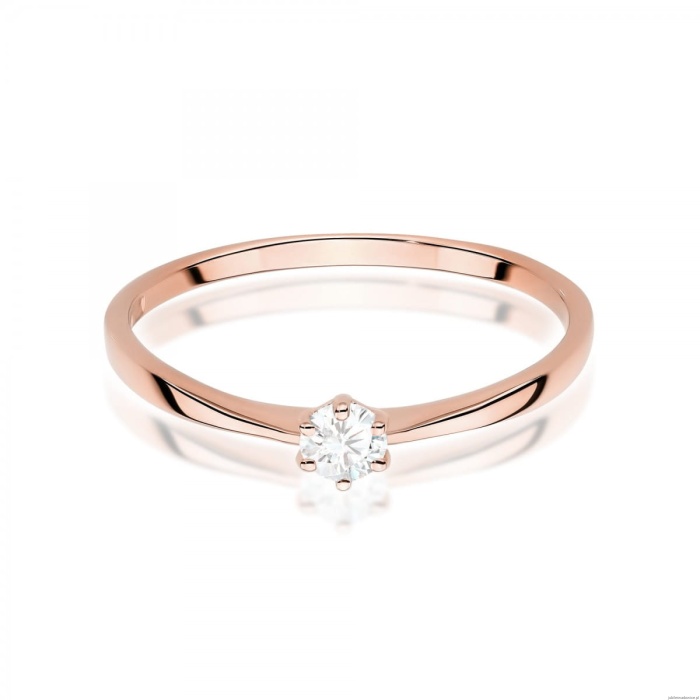 Pierścionek W579 Diament 0,10ct różowe złoto