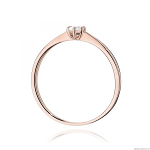 Pierścionek W579 Diament 0,10ct różowe złoto
