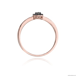 Pierścionek W091 Czarny Diament 0,02ct różowe złoto