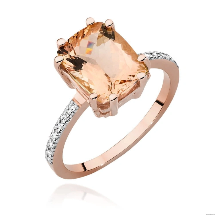 Pierścionek W527 Morganit 2,80ct różowe złoto