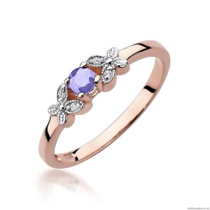 Pierścionek W414 Tanzanit 0,15ct różowe złoto