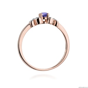 Pierścionek W414 Tanzanit 0,15ct różowe złoto