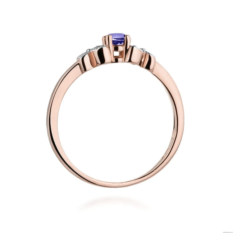 Pierścionek W414 Tanzanit 0,15ct różowe złoto
