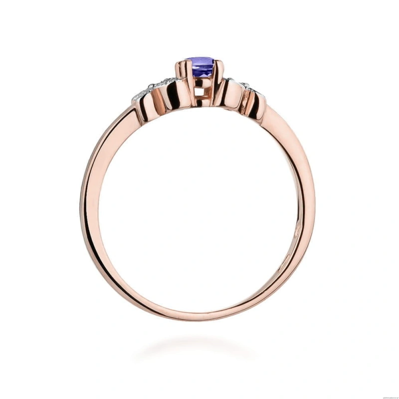 Pierścionek W414 Tanzanit 0,15ct różowe złoto