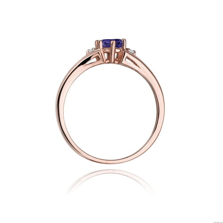 Pierścionek W0076 Tanzanit 0,50ct różowe złoto