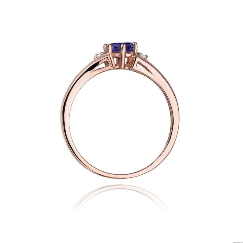 Pierścionek W0076 Tanzanit 0,50ct różowe złoto