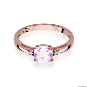 Pierścionek W003 Różowy Topaz 1,10ct różowe złoto