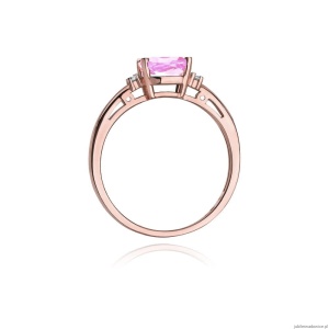 Pierścionek W003 Różowy Topaz 1,10ct różowe złoto