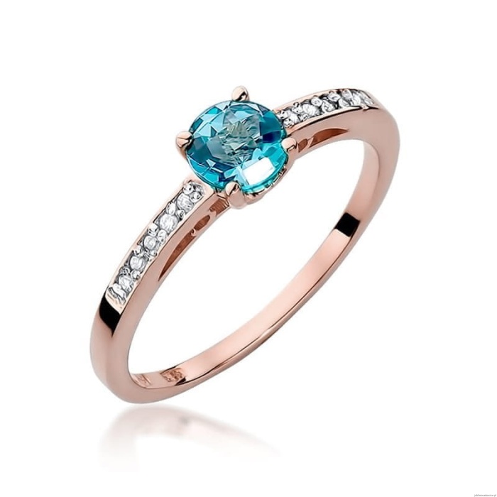 Pierścionek W066 Topaz 0,50ct różowe złoto
