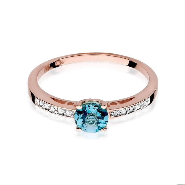 Pierścionek W066 Topaz 0,50ct różowe złoto