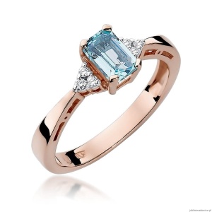 Pierścionek W002 Topaz 0,60ct różowe złoto