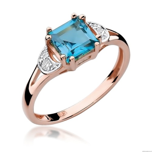 Pierścionek W040B Topaz 1,40ct różowe złoto