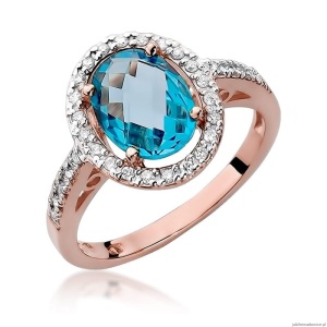 Pierścionek W080 Topaz 1,70ct różowe złoto