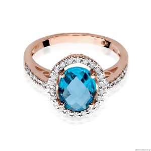 Pierścionek W080 Topaz 1,70ct różowe złoto