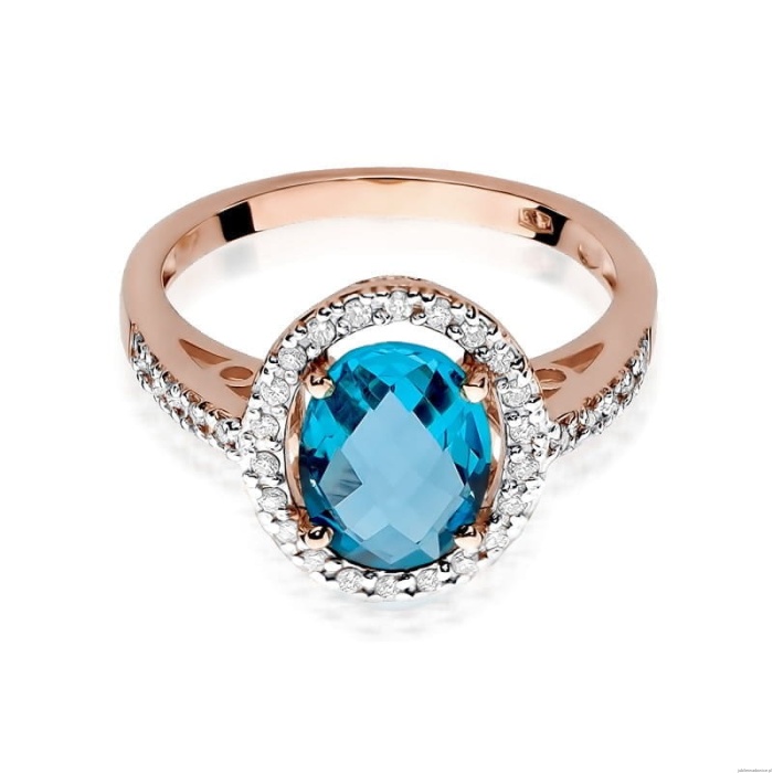 Pierścionek W080 Topaz 1,70ct różowe złoto