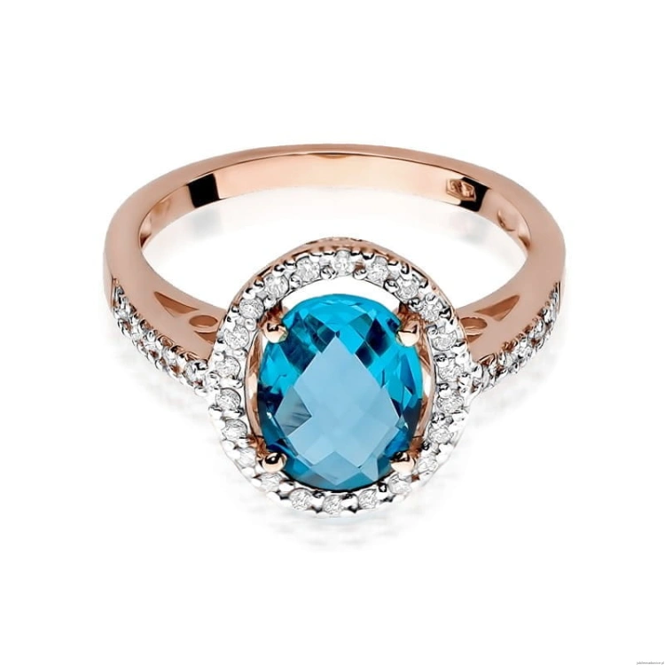 Pierścionek W080 Topaz 1,70ct różowe złoto