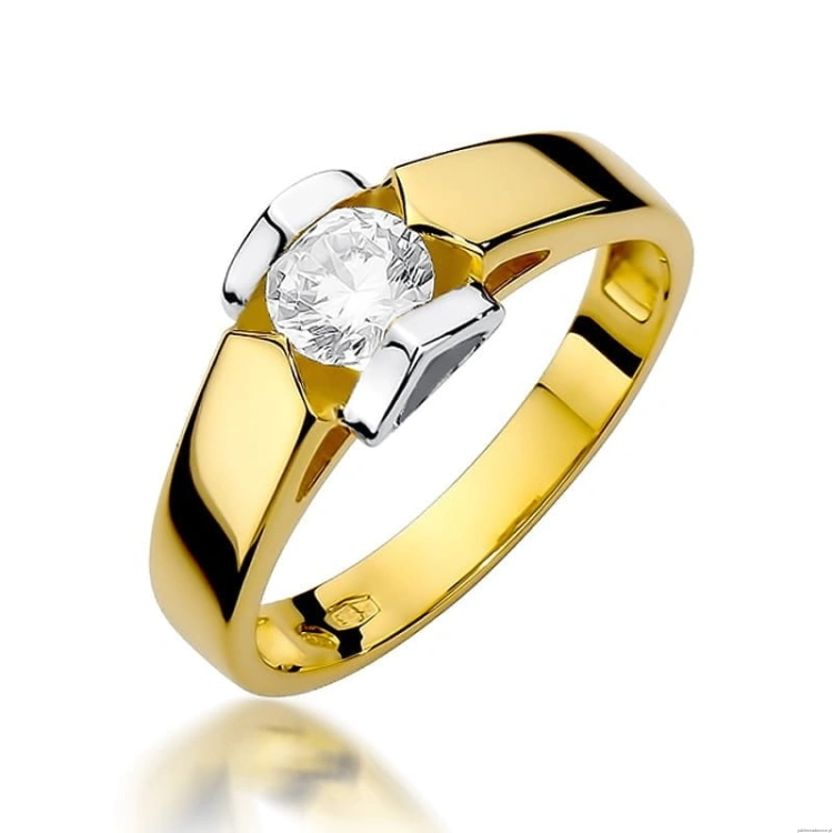 Pierścionek W320 Diament 0,50ct żółte złoto
