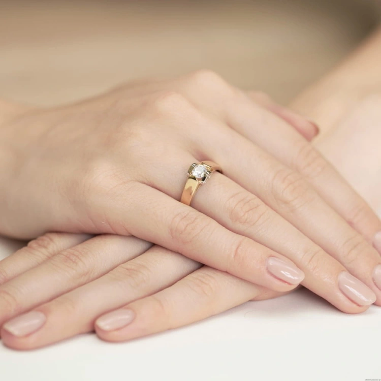 Pierścionek W320 Diament 0,50ct żółte złoto
